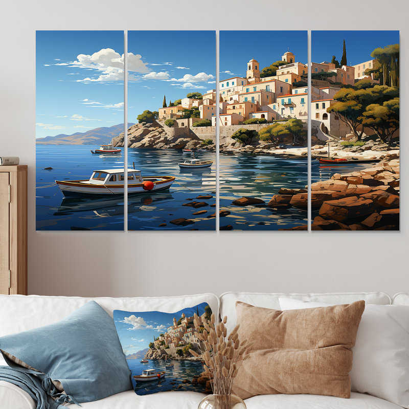 Ensemble d'art mural mural 4 pièces Capri, H 32 po x l 64 po