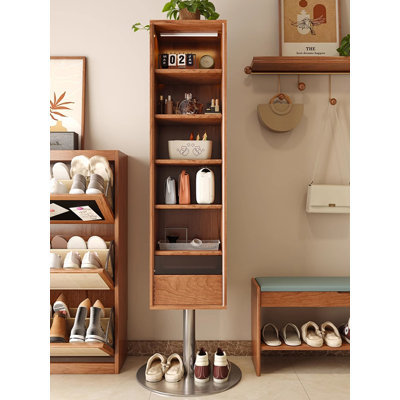 Miroir pleine grandeur moderne et minimaliste avec rangement en cerisier moderne