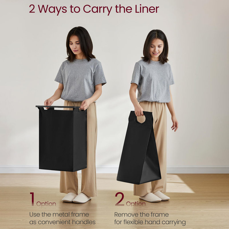 Laundry Basket with Handles, Black