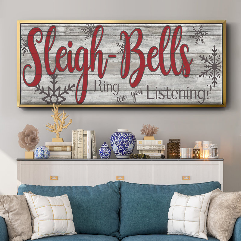 «Sleigh Bells», toile encadrée, H 24 po x l 60 po