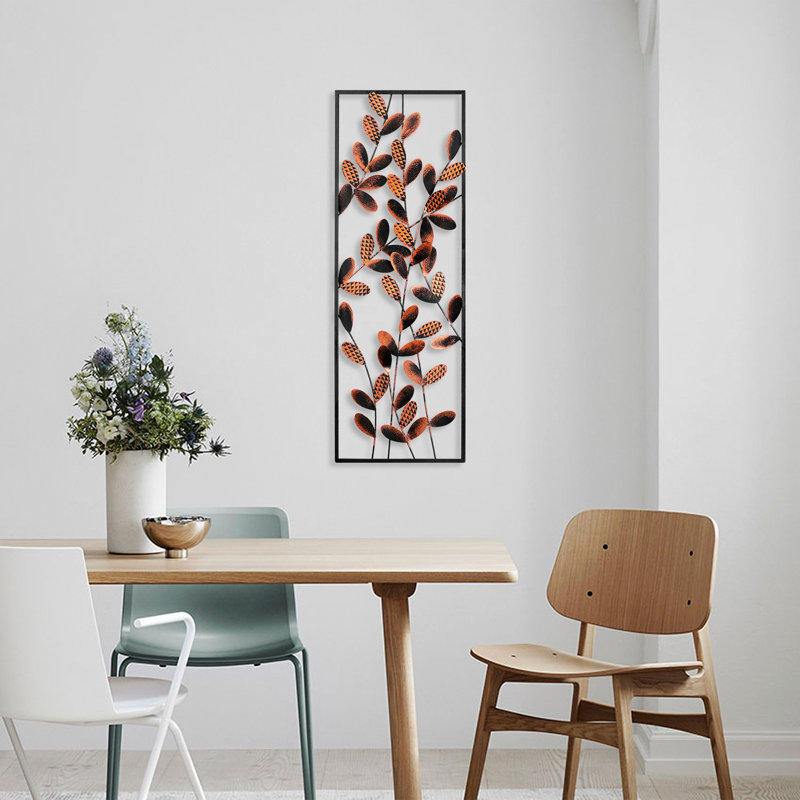 Accessoire mural décoratif en métal fait à la main, 12,6 po x 35,4 po | 100% métal, épaisseur: 0,06 pouce | Conception unique peinte à la main, parfaite pour la décoration intérieure | Décoration murale polyvalente avec des variations de couleurs