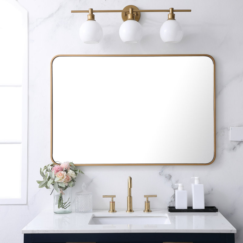 Miroir mural Sabine, 40 po x 27 po, Laiton