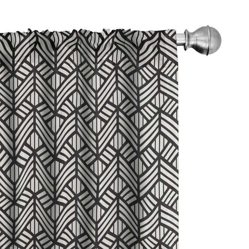 Paire de rideaux semi-transparents avec passe-tringle Lattice, 28 po x 63 po