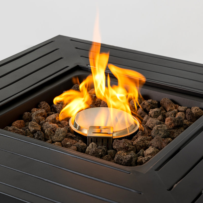 28-Inch Iron Square Propane Fire Pit Table