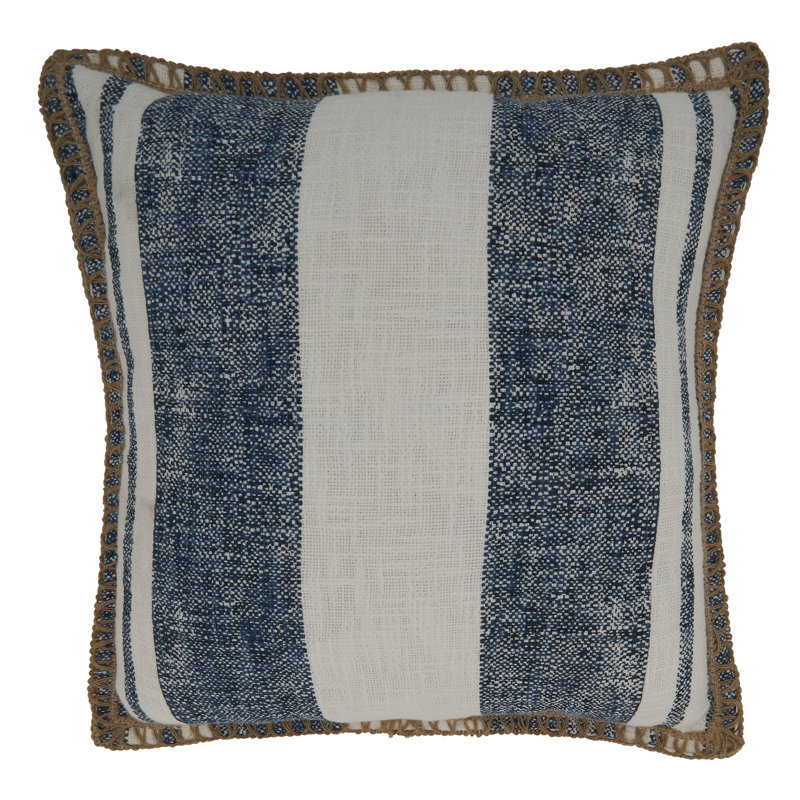 Aziza Collection Striped Cotton Throw Pillow, Gray, Polyester/Polyfill