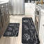 Ensemble de 2 tapis de cuisine noirs et noir pour tapis de cuisine et garde-manger