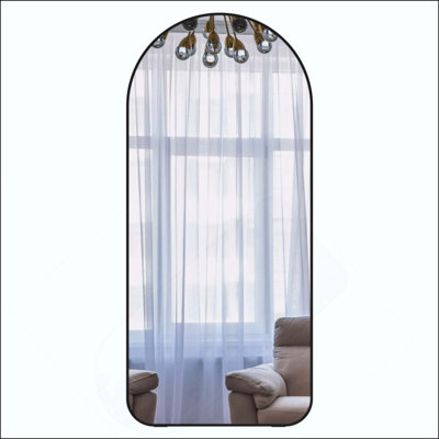Arch Full Length Mirror Full Body Mirror For Bedroom Oversized Floor Mirror Large Standing Mirror Living Room Dressing Mirror Leaning Against Wall, Metal Frame