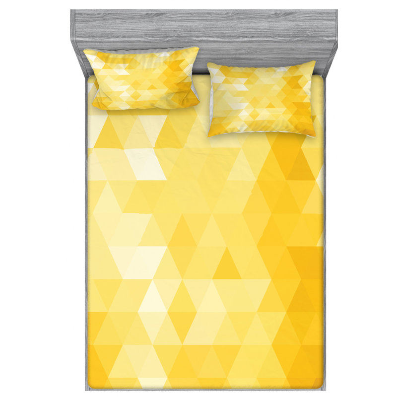 Microfiber Geometric Sheet Set, Queen Sheet Set + Fitted Sheet + 2 Pillowcases