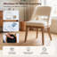 Ensemble de 2 chaises de salle à manger rembourrées Colamy Elvia, chaises modernes à dossier ouvert et revêtement en tissu incurvé avec pieds en bois d'hévéa massif-555336904-555336909