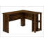 Bureau d'ordinateur d'angle en L avec tablettes de rangement pour bureau à domicile, peu encombrant et élégant