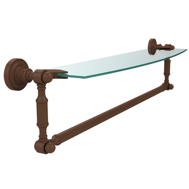 Marchmont Bracket Shelf with Towel Bar, 5" H x 22" W x 6.1" D, Antique Bronze