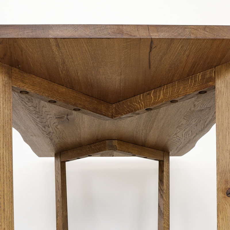Mukerji Oak Solid Wood Dining Table, H 76 x L 140 x W 90cm, Brown Wood