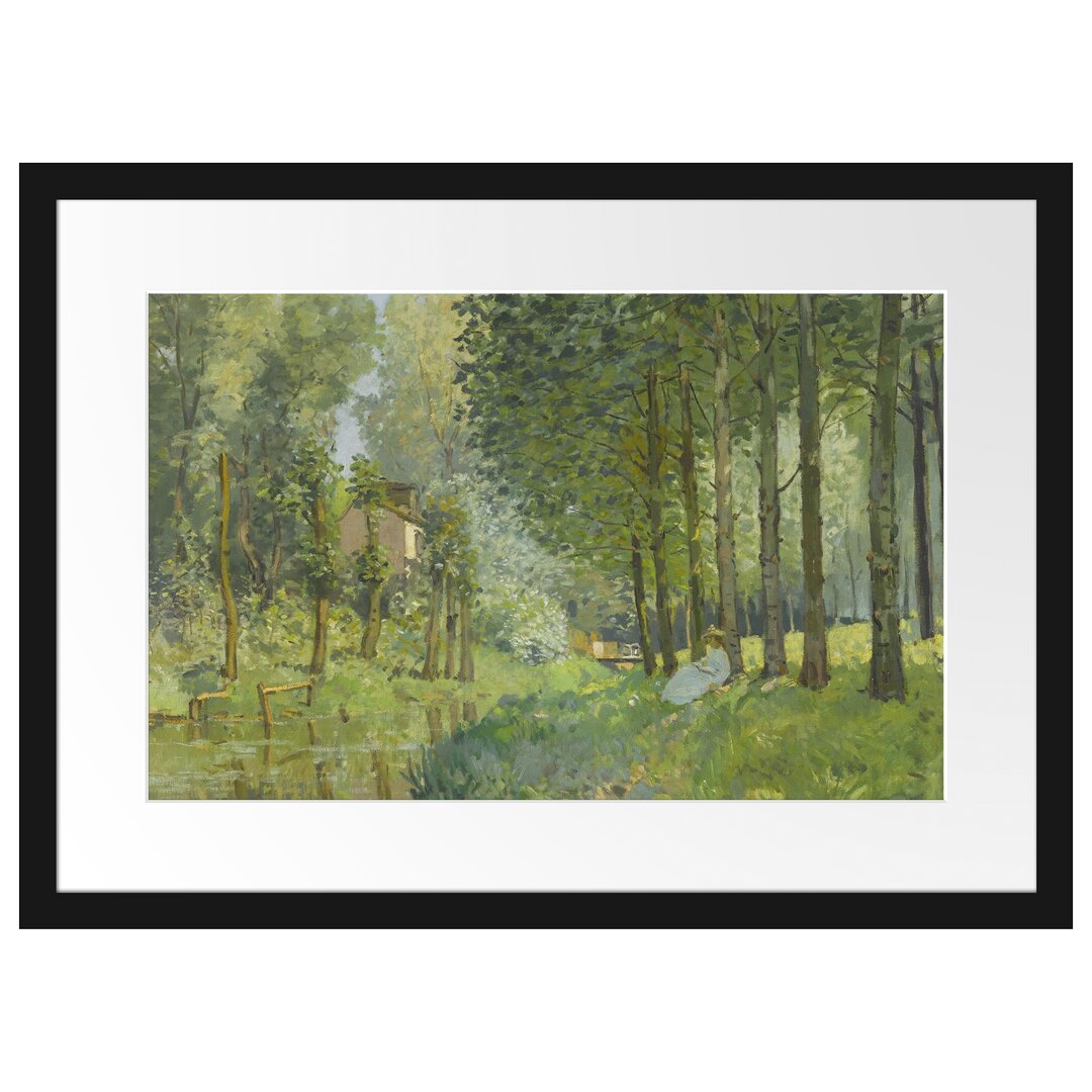 Gerahmter Kunstdruck Rest Along the Sream Edge of the Wood von Alfred Sisley