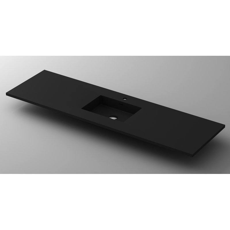 Plateau de meuble-lavabo simple 66 po, Noir mat
