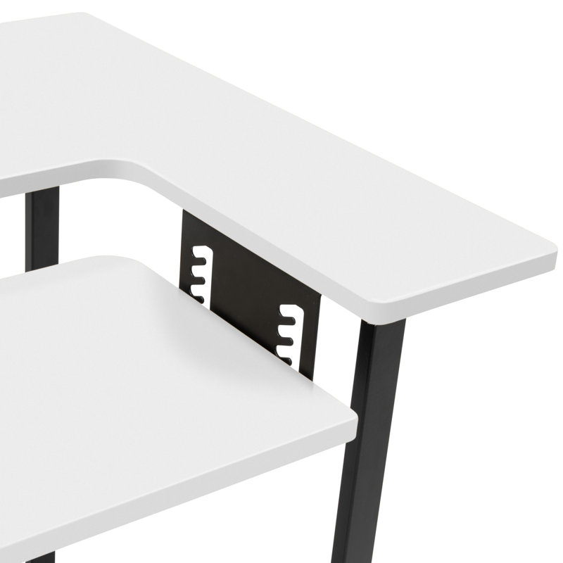 Graphite Black Pivot Sewing Table with Swingout Storage Panel
