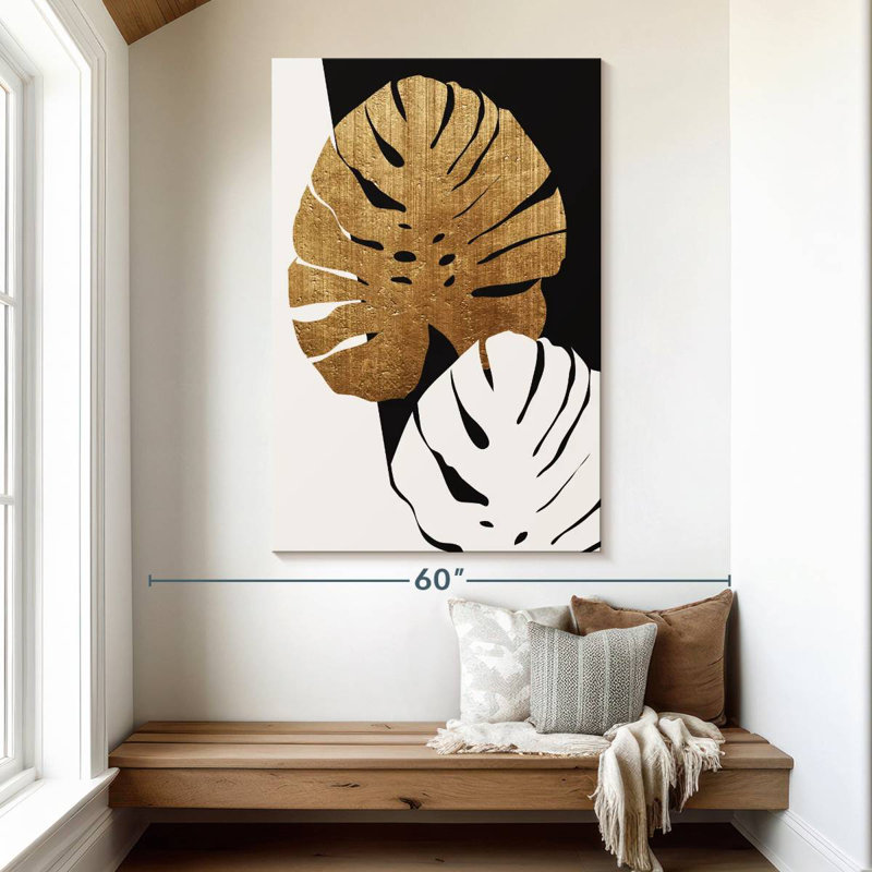 Harnek Monstera Leafs doré, H 51 po x l 34 po
