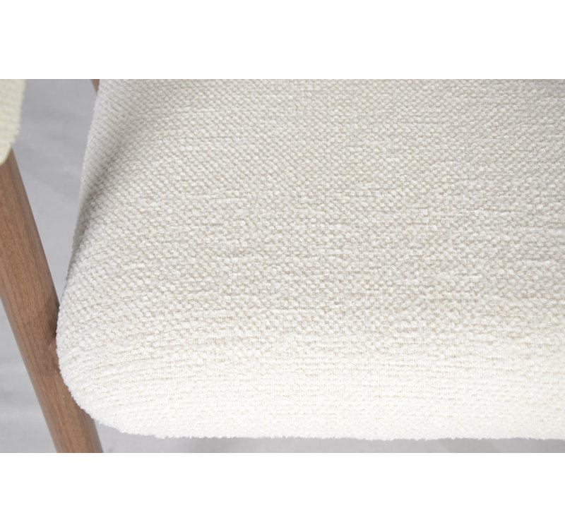 Ensemble de chaises de salle à manger 2 pièces Modern, White, White, Walnut