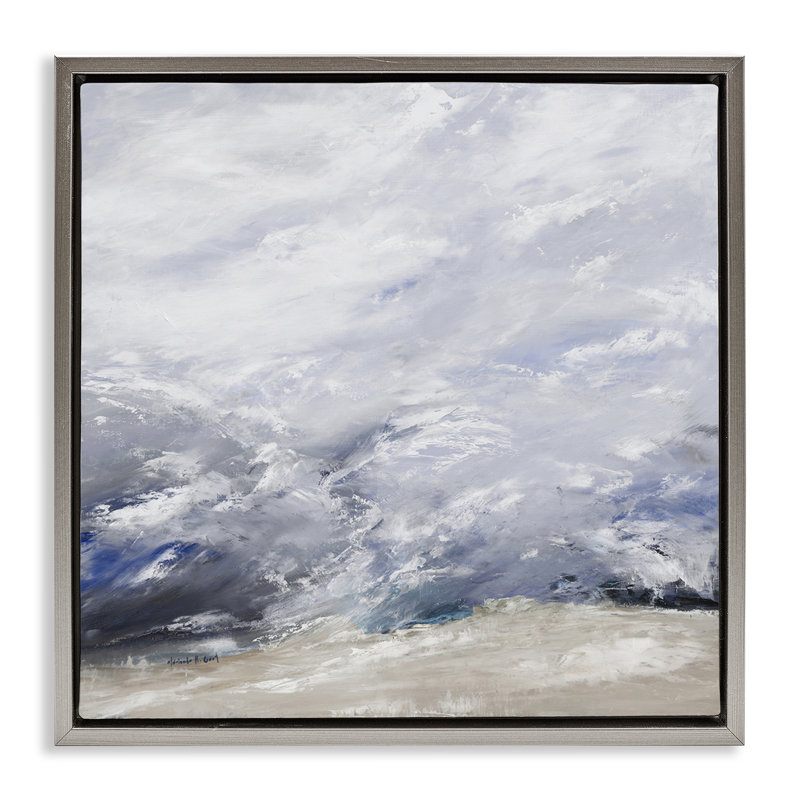 Illusion de cascades, H 25 po x l 25 po, Cadre flottant gris lustré