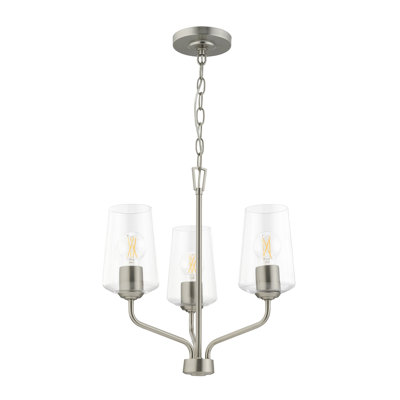 Celino Three-Light Chandelier with Clear Glass