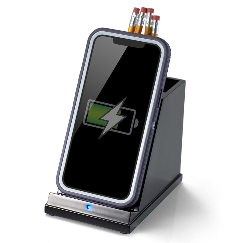Chargeur de téléphone sans fil avec tasse à crayons 365AC546AA9F4953857B33AD6FB01984