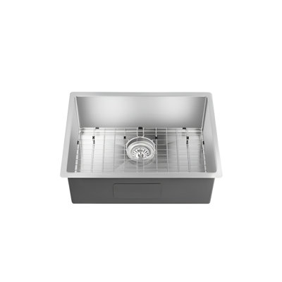 23"" X 18"" X 9"" Undermount Brushed Silver Single Bowl Stainless Steel Kitchen Sink -  DecoMust, UPC60018