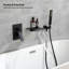Système de douche moderne en laiton noir mat à contrôle de pression pour une expérience de baignoire luxueuse