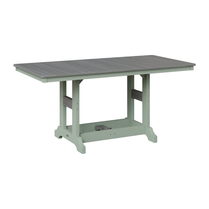 Garden Classic Outdoor Bar Table, Driftwood Gray, Seafoam