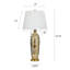 Lampe de table en céramique - or Merken - abat-jour blanc