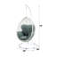 Chaise suspendue Simona en tissu vert et osier blanc-1354519836
