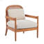 Chaise d'appoint moderne de 26,6 po de style Mid-Century avec structure en bois massif au fini noyer et dossier en rotin, coussin, fauteuils confortables pour le salon, la chambre à coucher, le coin lecture-1475054368-1475054374