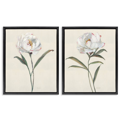 Rounded Rose Petals 2 Piece Framed Floater Canvas Set, design by Sally Swatland