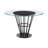 Jaresha Contemporary 48" Round Dining Table with Pedestal Metal Base and Glass Top-693570343