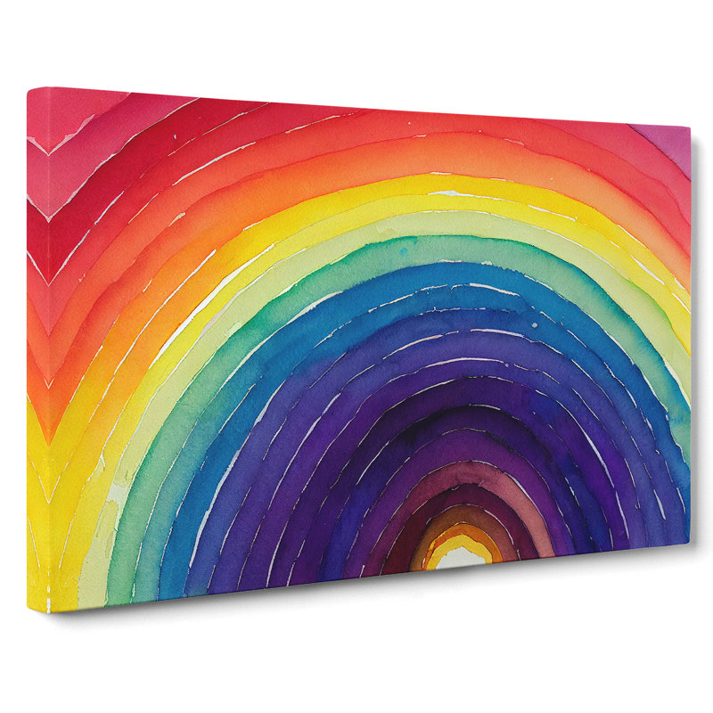 Watercolour Rainbow Art Vol.4 Abstract - Wrapped Canvas, 50cm H x 76cm W x 3cm D