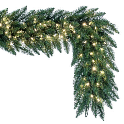 Peabody 300 " Pre-Lit Mixed Greenery Garland