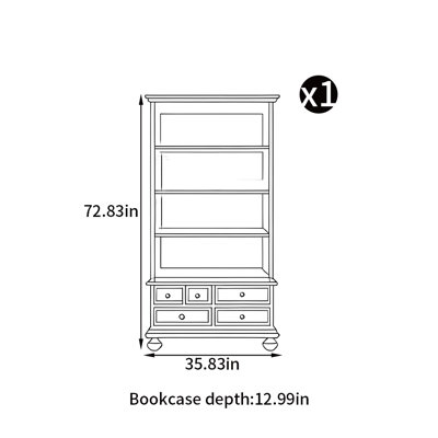 Simple retro art style bookcase