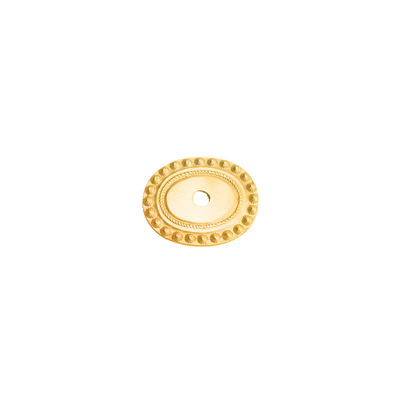 Beaded large oval escutcheon in Antique Brass, Gold