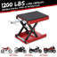 1200LBS Hydraulic Motorcycle Scissor Lift Jack with Dolly - Wide Deck & Thick Rubber Pad - Mobile Heavy Duty Stand - Safety Pin - Mobile