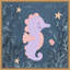 «Seahorse and Turtle Blue I» par Hartworks, reproduction d'art sur toile encadrée-109469864