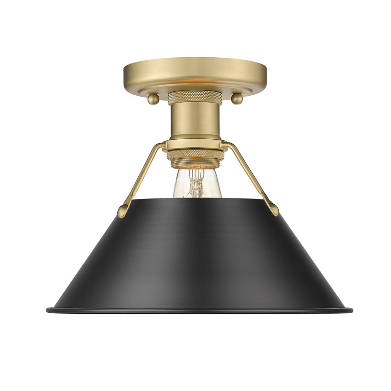 Weatherford Flush Mount, Matte Black, Brushed Champagne Bronze