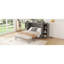 Lit escamotable double avec tablettes, tiroirs et ports USB, gris-467893187-467893186