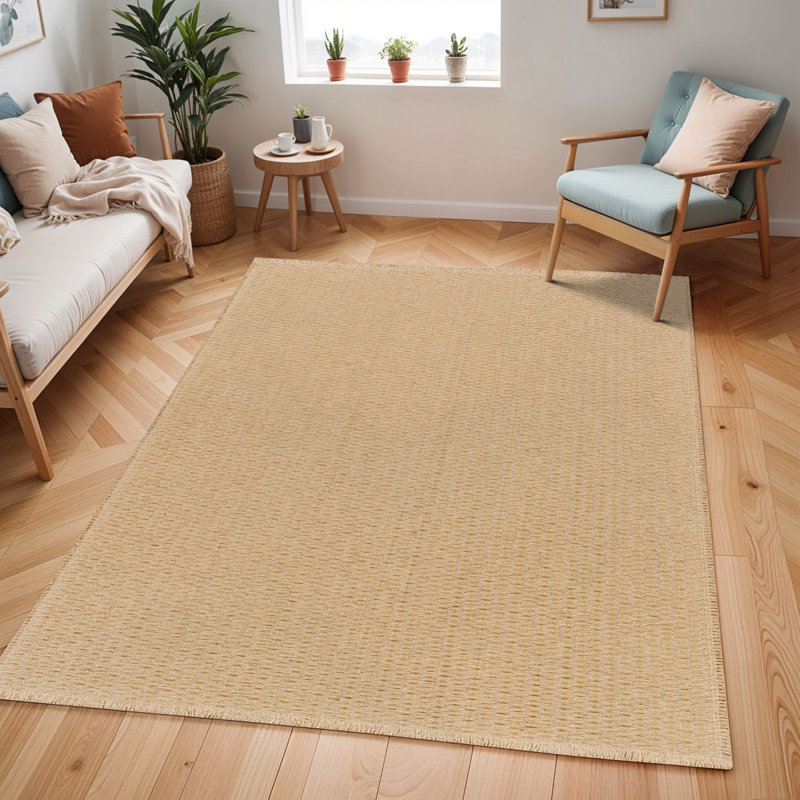 Brown Modern Rug, Chequered Easy to Clean Rug For Living Room, Dining Room, Bedroom, Kitchen, Rectangle 120 x 170 cm