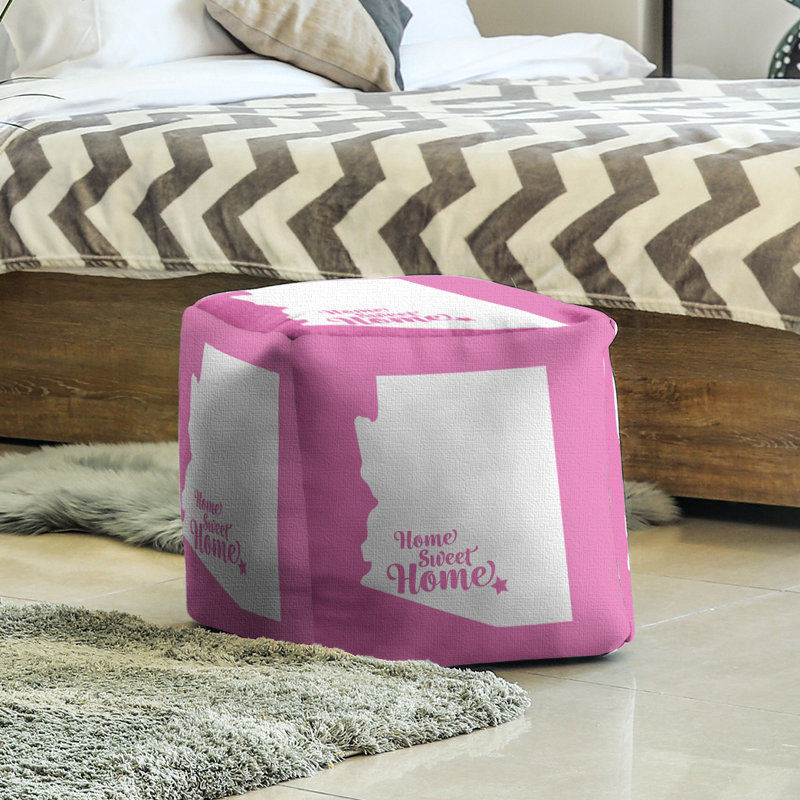 Upholstered Ottoman, Pink