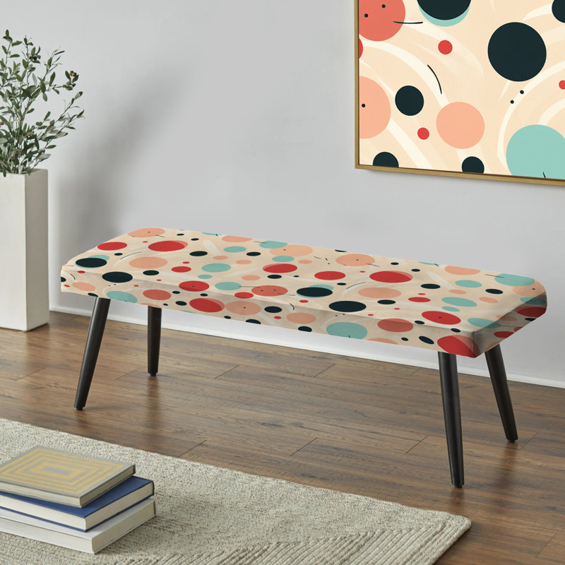 Motif à pois nostalgique - Banc rembourré à pois noirs