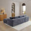 Canapé modulaire de 105 po, canapé modulaire Cloud avec assise profonde, canapé modulaire en L moderne avec méridienne, canapé rembourré pour salon, sans assemblage, (gris)