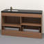 Monterey 59" Inch Freestanding Bathroom Vanity + Reinforced Black Acrylic Left Sink-2041122681-2017649959
