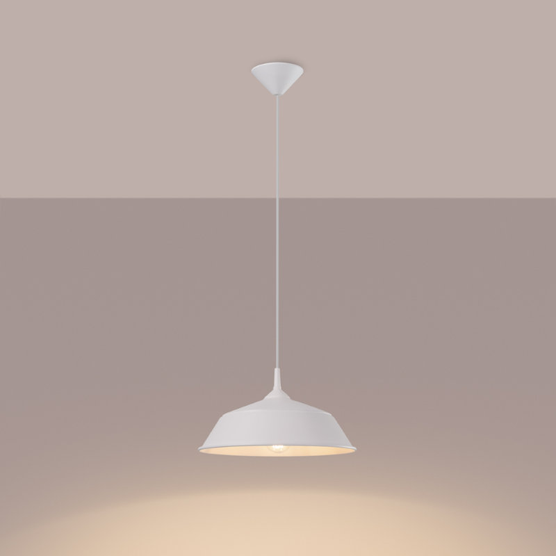 1 - Light Stainless Steel Pendant, White