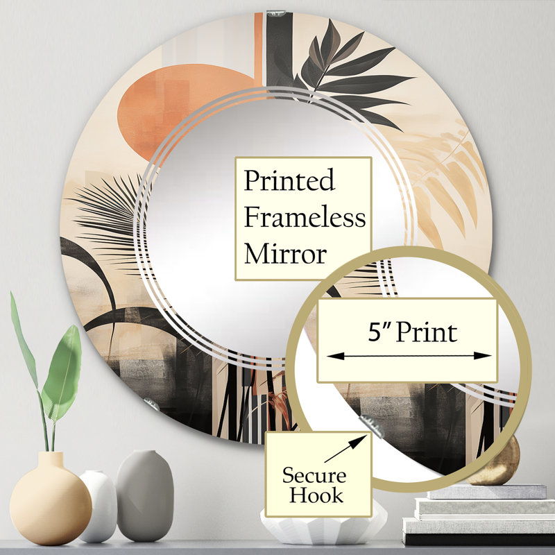 Jacksonia - Miroir mural moderne rond, 24 po x 24 po