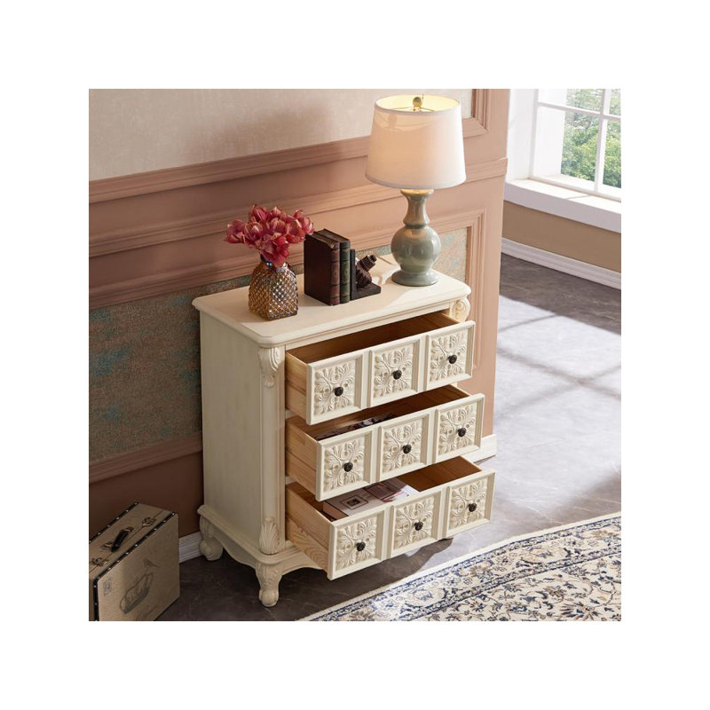 Commode d'appoint de style rétro américain, Blanc