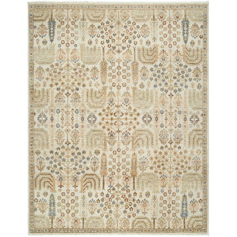 Anelka Handmade Wool Abstract Area Rug, Rectangle 2' x 3'