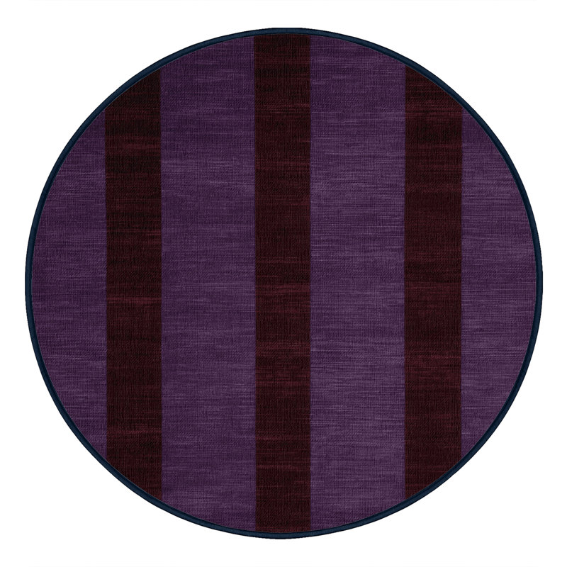 Tapis mauve lavable à la machine, Rond 3 pi